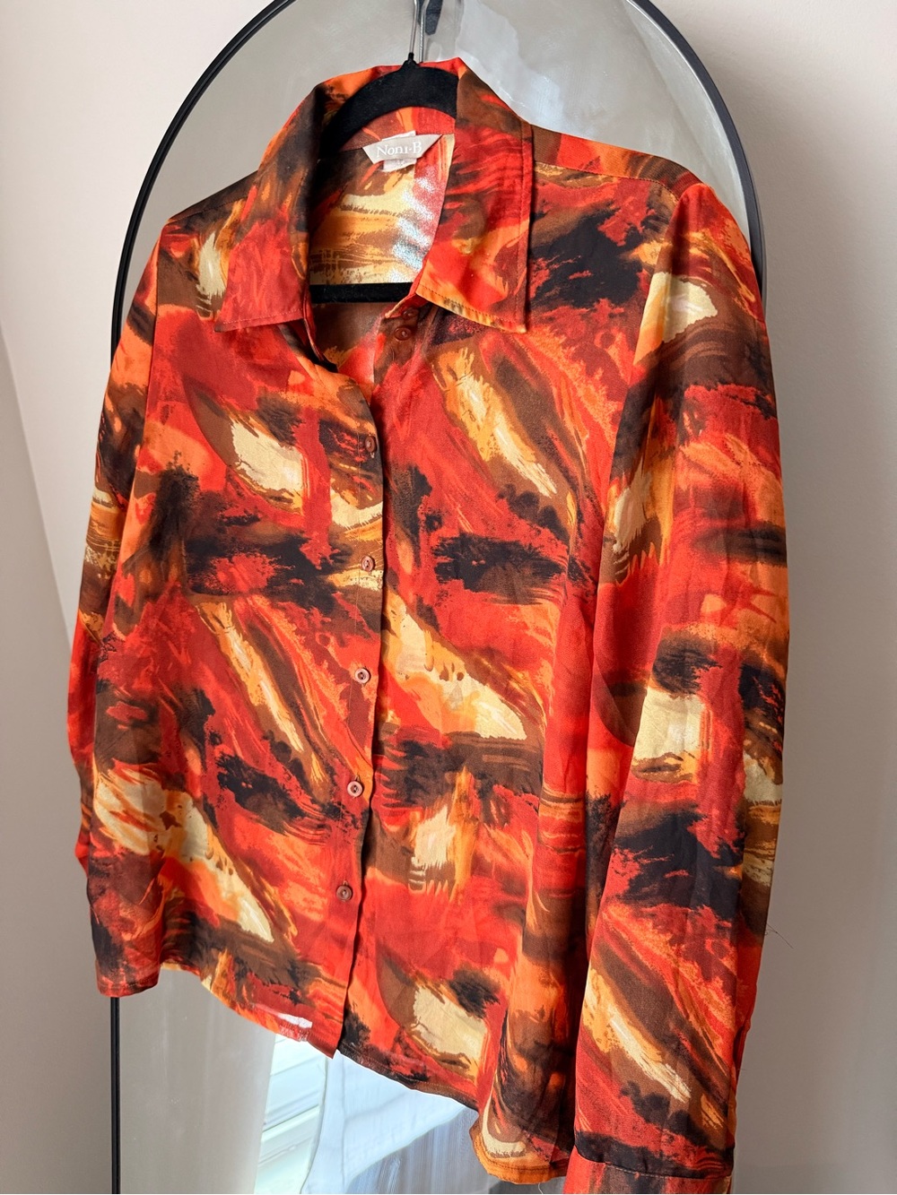 nomi Firebrush Red & Orange Abstract Button-Down Shirt